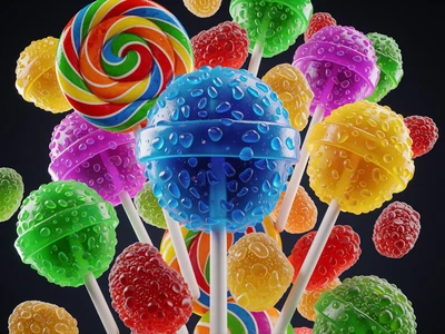Bunte Bonbon-Explosion auf dunklem Hintergrund - Sweet Bonanza Slot bei WildRobin Casino
